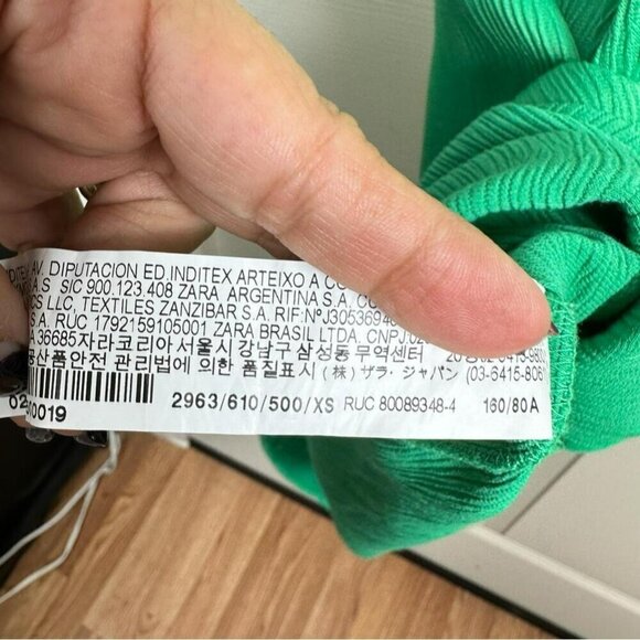 Zara's Knotted Emerald Green Slip Midi Dress Size XS - Picture 11 of 12